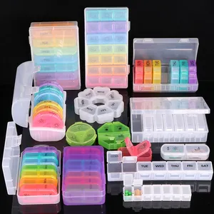 威胜塑料药片收纳器每天4次旅行药盒切丸机药片分配器药盒容器