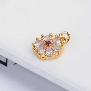 طقم مجوهرات نسائي من Right Grand مطلي بالذهب عيار 18 قيراط، عقد بقلادة على شكل زهرة وأقراط للزفاف والعرائس - Product Image 6