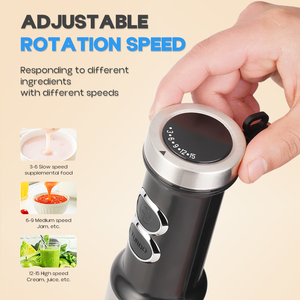 DSP 1500W <strong>Hand</strong> Blender - <strong>Turbo</strong> <strong>Function</strong>, 2-<strong>Speed</strong> <strong>&amp;</strong> <strong>Variable</strong> <strong>Control</strong>, Stainless Steel 4-Blade with Blue Light Ring - Product Image 5