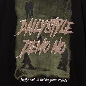 T-shirt à manches longues surdimensionné DAILYSTYLE <span class=keywords><strong>DEMO</strong></span> sans motif, imprimé slogan, multicolore, décontracté, unisexe, streetwear, tissu 220g, col rond - Product Image 5