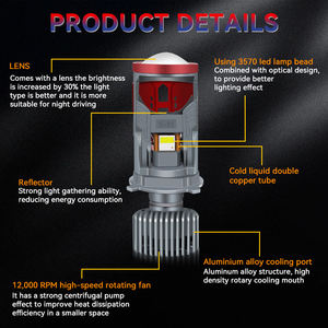 Projecteur LED de voiture haute puissance 100W 12V, ampoules H4, faisceau haut/bas, Y11 6000K 10000LM, phare LED, montage universel - Product Image 3