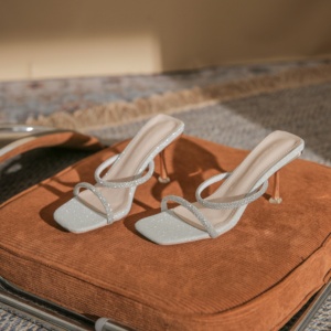 Fashionable High Quality Breathable Stiletto Sandals Flower Decoration Anti-Slip Heel Design <b>Plus</b> <b>Size</b> Available Summer Autumn - Product Image 5