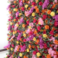 Promo Spesial Latar Belakang Bunga Pernikahan 8ft 8ft Warna Pink Dekorasi Bunga Artificial untuk Hotel Dinding Bunga 5D