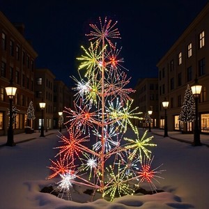 إضاءة حديقة خارجية جديدة من المصنع، إضاءة LED على شكل ألعاب نارية، إضاءة زينة RGB للكريسماس - Product Image 2