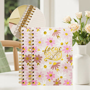 <span class=keywords><strong>Cuaderno</strong></span> de espiral floral Rosa A5 con papel floral de tapa dura Preppy Cute Planner Journal Regalos para estudiantes - Product Image 4