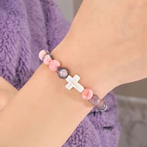 Bracelet en pierre naturelle avec perles de verre colorées, design créatif, qualité supérieure, prêt pour l'emballage de détail, commande en gros, personnalisation - Product Image 5