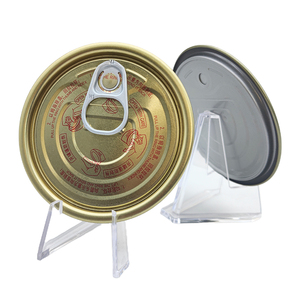 Argent Rond 214 #   (69,9 mm) Embout ouvrable facile en fer blanc avec revêtement jaune <span class=keywords><strong>pour</strong></span> emballage alimentaire en conserve - Product Image 4