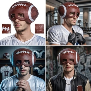 Masque de football pour fans de sport, accessoire de costume en latex confortable pour les fêtes de match et les événements de cosplay - Product Image 3