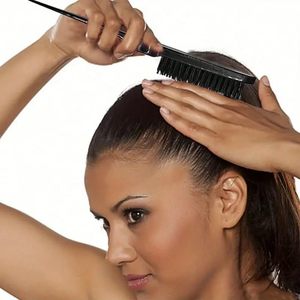 Brosse à cheveux démêlante professionnelle en nylon personnalisée en gros, peigne coiffant en plastique, brosse de contrôle des bords multicolore - Product Image 2