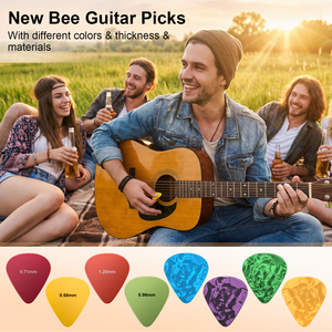 Plectres de <span class=keywords><strong>guitare</strong></span> personnalisés avec impression sur mesure, design personnalisé, en nylon et celluloid, pour scène de performance, 16 plectres, <span class=keywords><strong>4</strong></span> tailles - Product Image 6