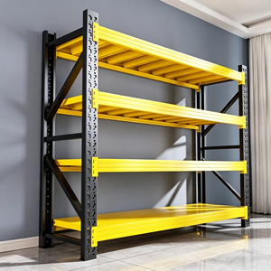 Heavy Gauge Steel Rubber Wheels 4 <b>Shelf</b> 1000 Lb <b>Shelf</b> Workshop Mobile Shelving <b>Unit</b> With Casters Warehouse Storage Solution - Product Image 6