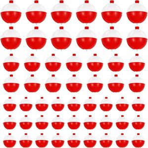 100 flotteurs de pêche verticaux en ABS rigide, rouges et blancs, avec bouton poussoir, 0,75/1/1,5 pouces, pour la pêche en mer et en bateau - Product Image 1