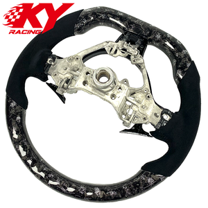 Volante deportivo de cuero negro con fibra de carbono forjada con patrón de copo de nieve personalizado, adecuado para Toyota 86 GT86 Subaru BRZ - Product Image 3