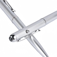 Stylo bille à lumière UV LED en plastique, stylo espion de sécurité avec encre invisible transparente, encre bleue/noire, pointe de 1,0 mm