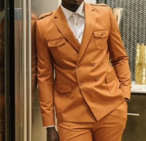 Costume homme couleur <span class=keywords><strong>moutarde</strong></span> tendance, double boutonnage, smoking de mariage pour marié, coupe ajustée, <span class=keywords><strong>blazer</strong></span> de bal, Terno Masculino, 2 pièces, veste + pantalon - Product Image 1
