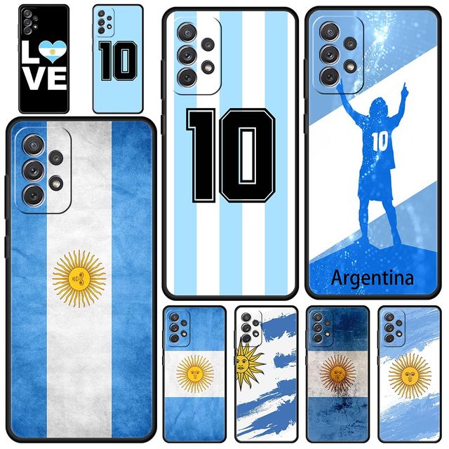Argentina Flag Soccer 10 Phone Case for Samsung Galaxy A51 A71 A21S A12 A11 A31 A52 A41 A32 A01 A23 A33 A53 A73 A03 A13 5G Cover
