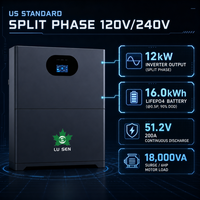 Système de Stockage d'Énergie Domestique (ESS) Tout-en-un à Phase Divisée 12kW 120/240V US, Batterie Personnalisée 16-64kWh avec BMS EMS, Certifié CE ISO FCC UN38.3 IEC UL1973 UL9540A