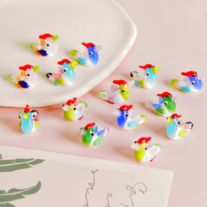 Cuentas de cristal de pájaro de colores, cuentas de cristal Diy, diseño al por mayor, accesorios de pájaros de cristal para hacer collares y pendientes - Product Image 2