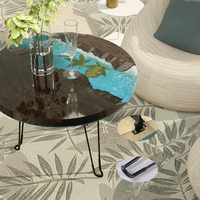 Moule en silicone rond INTODIY grande taille pour plateau de table de bureau, idéal pour la table de salon ou comme plateau d'écriture