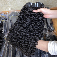 Extensiones de Cabello Virgen Indio Rizado Birmano Súper Doble Trama, Adhesivas, Invisibles, para Mujeres Negras