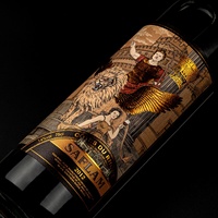 Etiquetas Adhesivas Personalizadas para Botellas de Vino, Holográficas, con Estampado en Dorado, Relieve, Reutilizables, Impermeables y Ecológicas