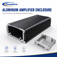 Boîtier d'amplificateur en aluminium, extrusion personnalisée, usinage CNC, finition anodisée