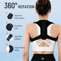 Ceinture de soutien ajustable pour la posture du dos 360 °   Correcteur de posture respirant avec soutien des épaules pour la marche quotidienne, le sport et le bureau
