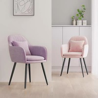 Chaise de salle à manger moderne en velours de luxe léger avec dossier, confortable pour une longue assise, tabouret de bureau ou de coiffeuse, mobilier pour la maison, la salle à manger et la chambre