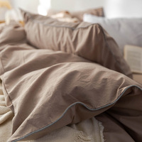 Exportation Japon |   Ensemble de literie quatre pièces en coton 100% pur de style japonais, utilisation universelle quatre saisons, housse de couette douce et respirante