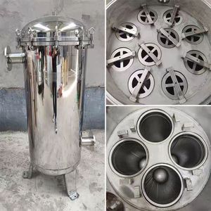 Nouveau boîtier de filtre multi-sacs en acier inoxydable 316L de qualité sanitaire pour systèmes de filtration d'eau industrielle avec raccord à bride - Product Image 5