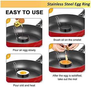 4 Pack Anti-Scald Handle Nonstick Round <b>Egg</b> Frying Rings Pancake Maker <b>Mold</b> <b>Egg</b> Tools by <b>Egg</b> Tools - Product Image 6