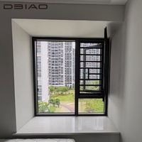 Ventana Abatible Moderna Minimalista de Aluminio con Doble Acristalamiento, Malla Retráctil de Acero Inoxidable, Certificación Energy Star, para Villas y Hoteles