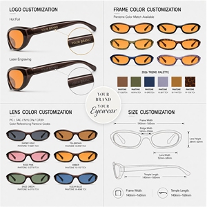 Occhiali da Sole Finewell Trendy con Montatura Ovale Piccola, Design <span class=keywords><strong>Y2k</strong></span>, Protezione UV400, Logo Personalizzato, Stile Retrò, per Uomo e Donna, Vendita all'Ingrosso - Product Image 4