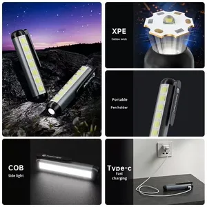 Xách tay <span class=keywords><strong>mini</strong></span> y tế dẫn đèn USB sạc Li-ion pin ABS cơ thể IP65 đánh giá cầm tay Clip-on Ent chiếu sáng đèn pin - Product Image 4