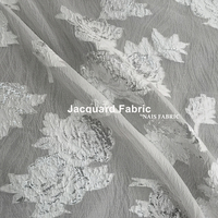 Nais Nouvelle Tendance Paillettes Noir Blanc Or Argent Métallique Tissu Organza 100% Polyester Lurex Brocart Floral pour Vêtements de Mariage et de Nuit