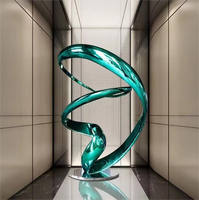 Sculpture d'art moderne verte Vincentaa pour la décoration intérieure de luxe, sculpture d'hôtel
