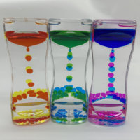 Minuteur sensoriel à bulles liquides en acrylique coloré, jouet anti-stress à mouvement liquide, ornement de bureau pour cadeaux et décorations