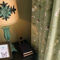 Tissu de rideau de fenêtre pleine hauteur translucide personnalisable en coton et lin tissé, style campagnard américain, pour toutes les saisons