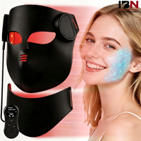 Masque facial LED 4D vertical en silicone à 7 couleurs pour usage domestique, télécommandé sans fil, avec photothérapie lumière rouge 660/850nm