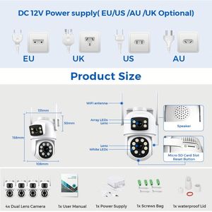 Kit di Videosorveglianza Solare All-in-One 8Mp 247 con Telecamere IP da Esterno per <span class=keywords><strong>Mako</strong></span>, Set con NVR PTZ Impermeabile e 8 Telecamere - Product Image 6
