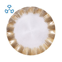 Assiettes de présentation en verre floral vert de luxe, vaisselle durable pour les dîners, assiettes élégantes pour les mariages, ensembles d'assiettes