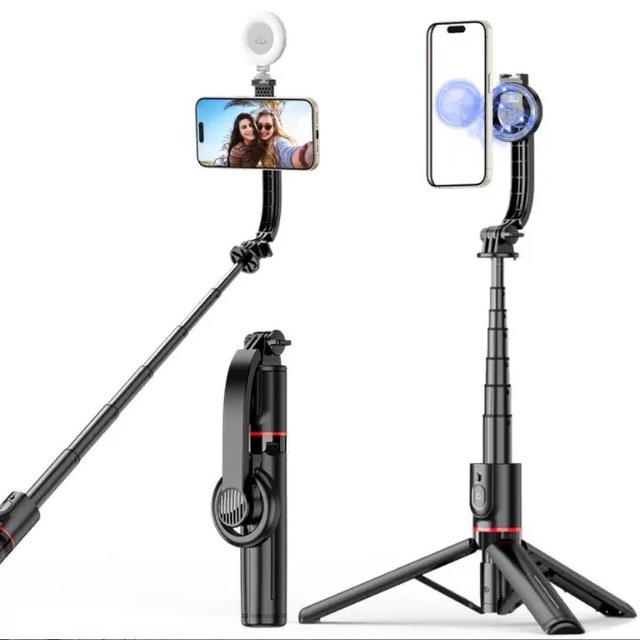 Detachable Magnetic Mount Reinforcement Aluminum Alloy Rod L20 Wireless Remote Control Magnetic Selfie Stick Phone Tripod