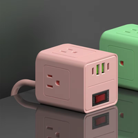 Multiprise cube avec ports USB et câble d'extension, prise américaine plate