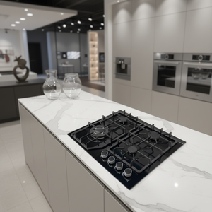 Cuisinière à gaz à quatre brûleurs à prix bas, verre trempé, <span class=keywords><strong>allumage</strong></span> électronique, économie d'énergie, protection contre l'extinction de la flamme pour le gaz naturel/gaz liquéfié. - Product Image 5