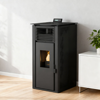Poêle à granulés PS-60 avec contrôle intelligent Wi-Fi, moderne, pour extérieur, chauffage de salle de bain, autoportant