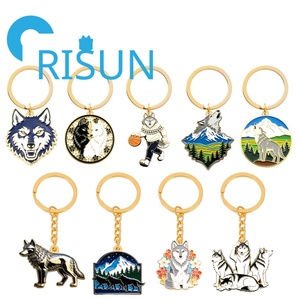 <span class=keywords><strong>Porte</strong></span>-clés en métal 3D Tête de Loup, Personnalisé, Émail Souple et Dur, Animal Sauvage des Montagnes, Loup Gris Hurlant, Vente en Gros - Product Image 1