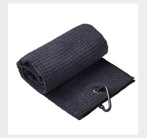 Toalla de golf de microfibra tejida personalizada de gran venta, de secado rápido, ecológica, de color sólido, para limpieza de pelotas de golf y cepillado deportivo. - Product Image 3