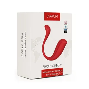 高品质Svakom凤凰Neo 2交互式可充电硅胶子弹振动器，带遥控器-红色