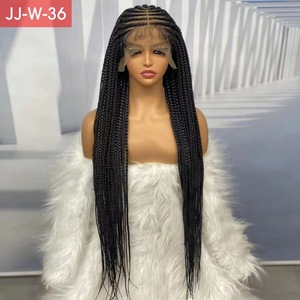 Perruques tressées complètes <span class=keywords><strong>Jennifer</strong></span> de 32 pouces, en fibres synthétiques, pour revendeurs, cheveux synthétiques tressés en gros pour femmes noires - Product Image 4