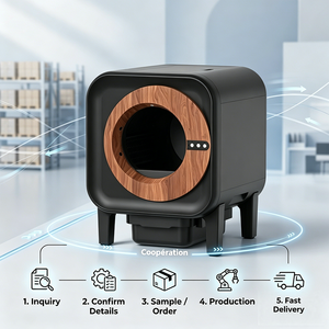 Litière automatique intelligente <span class=keywords><strong>pour</strong></span> chat OEM, style <span class=keywords><strong>meuble</strong></span> en bois, contrôle par application, nettoyage infrarouge automatique - Product Image 6